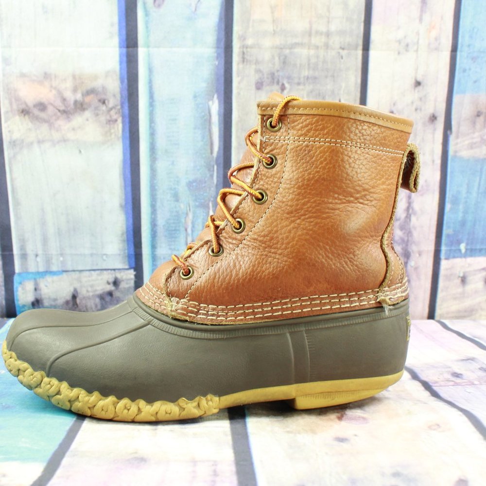 LL Bean Duck Brown Shearling Duck Boots Size 9 W